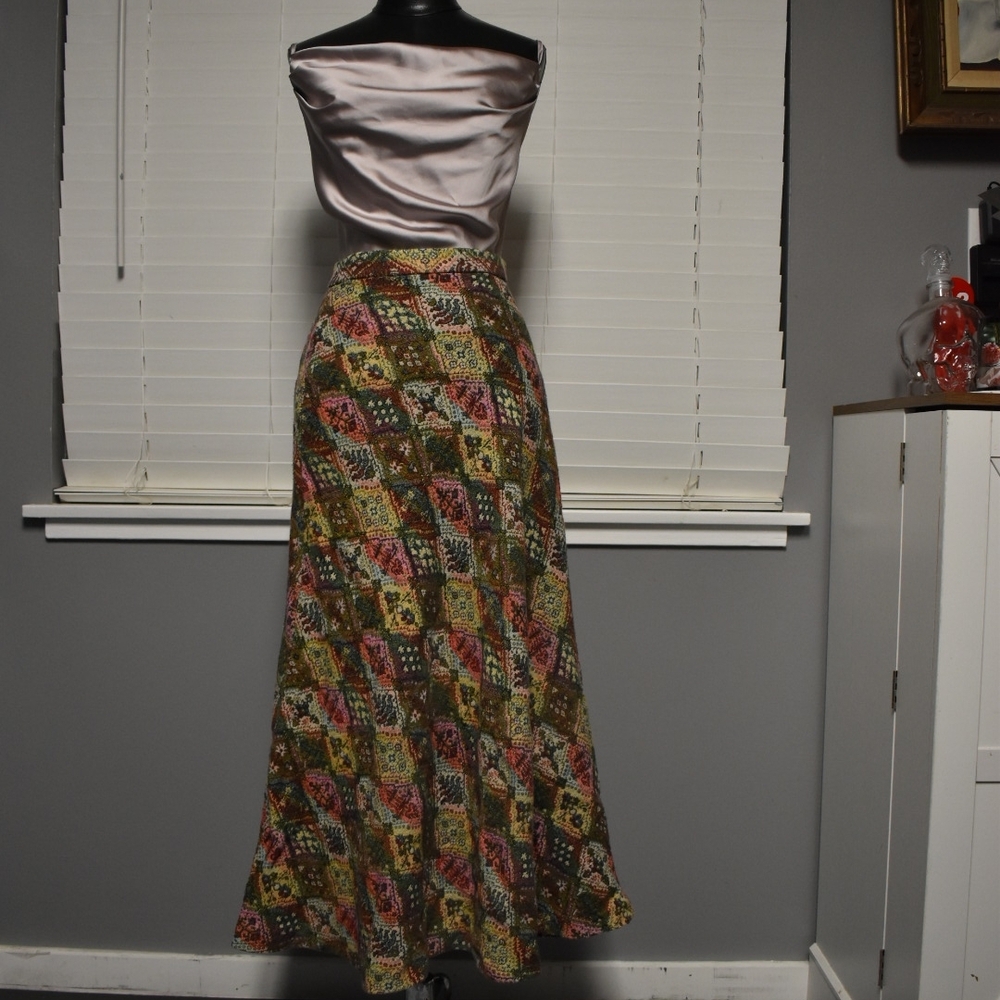 Multicolor Patchwork Maxi Skirt - Picture 3 of 6